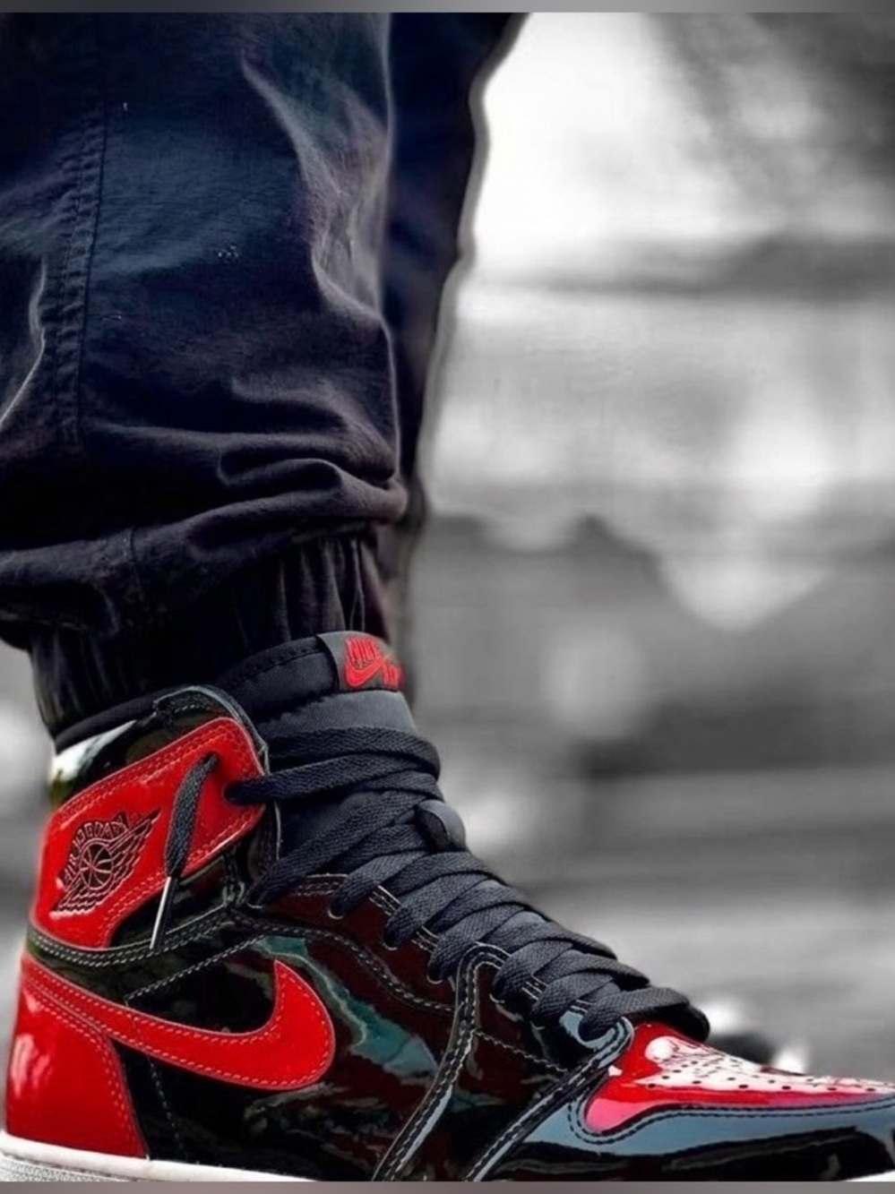 Air Jordan 1 High Retro OG Patent Bred with box